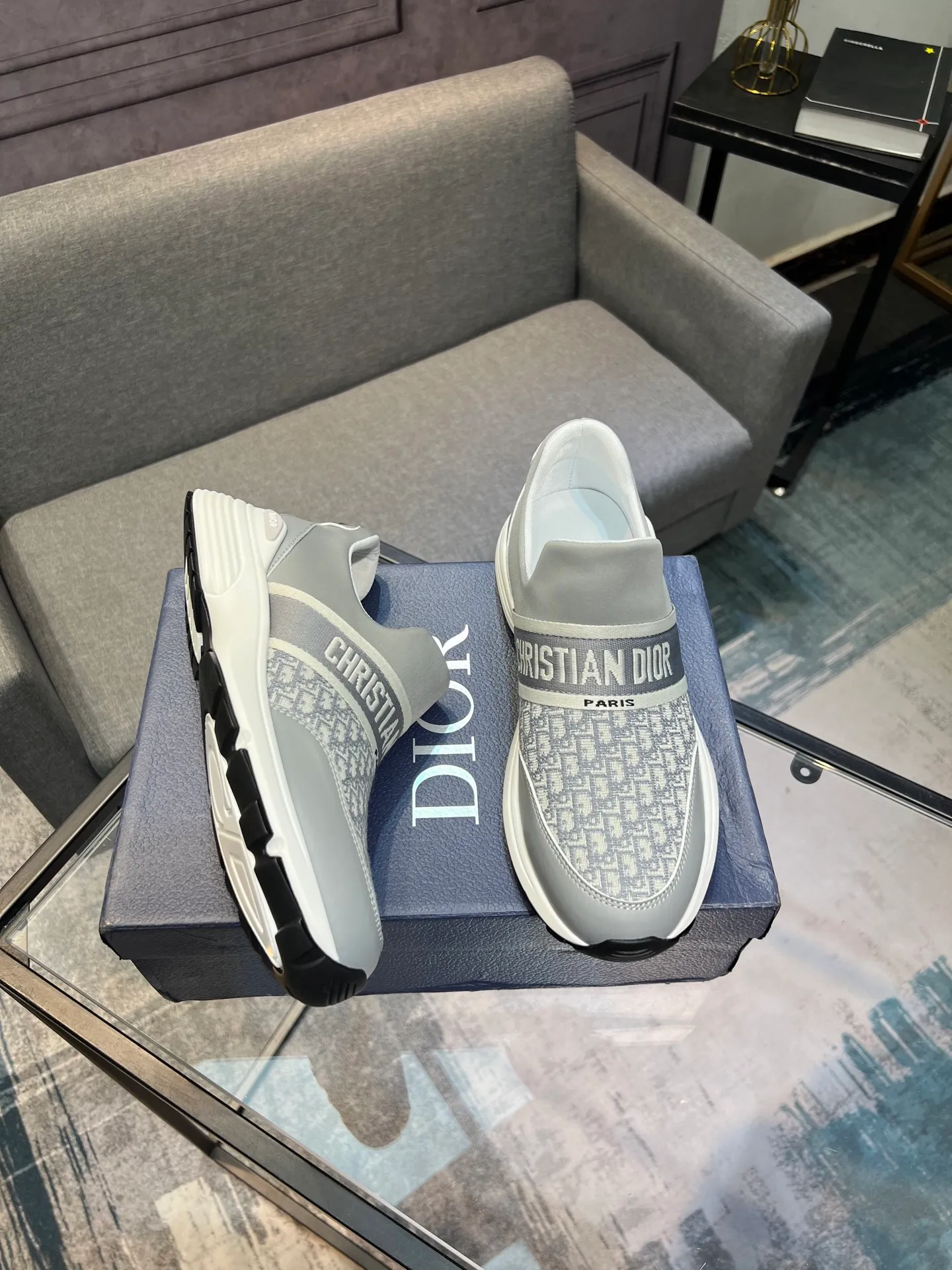 Men's shoes 💰420 [Dior] popular men's shoes, cowhide material splicing, mesh lining, original factory special sole, 38-45 (45 customized, non-refundable)